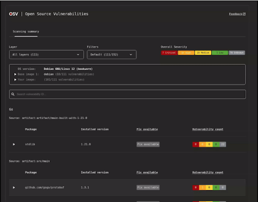 Vulnerability scanner and remediation tool for open source