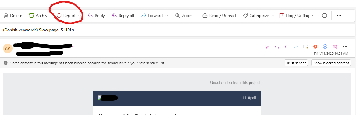 Use Built-In Phishing Reporting in Outlook or Gmail